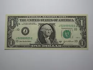 1 $ 2003 Fancy Radar Seriennummer Federal Reserve Geldschein Schein #52999925 - Bild 1 von 2