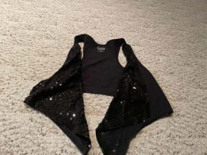 Girl black glitter vest size 10 by Justice free shipping - Picture 1 of 2