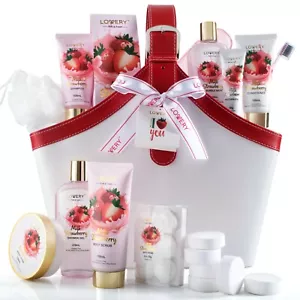 Home Spa Kit Gift Set – Strawberry Milk Scented Luxury Bath Set - 25 pcs - Picture 1 of 6