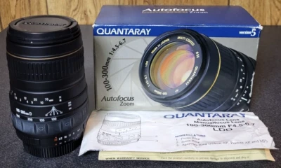 QUANTARAY 100-300mm 1:4.5-6.7 ZOOM LDO for Nikon AF Manual & Box Included - Image 1 of 4