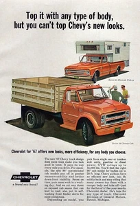 1967 Chevy C-10 Series 20 Pickup Truck & Series 50 Original Color Print Ad - Picture 1 of 1