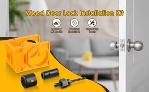 1-3/8" - 1-3/4" Door Lock Installation Kit for Wooden Doors with Guide Template, - Picture 1 of 5