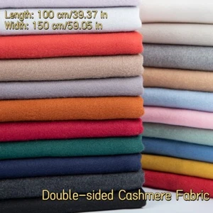 Double-sided Faux Woolen Cashmere Fabric Thick Brushed fabric for Winter Coat - Picture 1 of 21