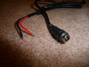 3ft DC Power Socket to Bare Wire, 5.5x2.1mm DC Female to Open End - 18AWG - Picture 1 of 4