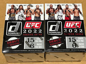 TWO 2022 Panini Donruss UFC DEBUT EDITION SEALED BLASTER BOX 12 Packs 180 Cards