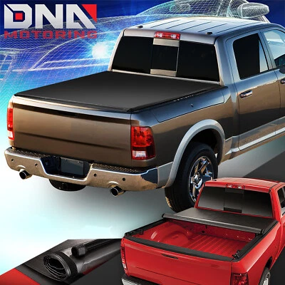 FOR 2009-2024 RAM 1500 2500 3500 6.5 FT FLEETSIDE BED SOFT ROLL-UP TONNEAU COVER - Image 1 of 4
