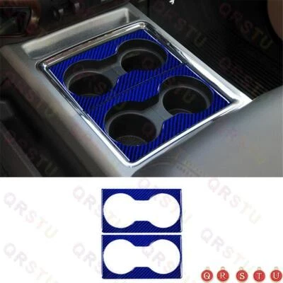 Blue Carbon Fiber Center Cup Holder Cover Trim For Ford F250/350/450/550/650/750 Foto 1 de 4