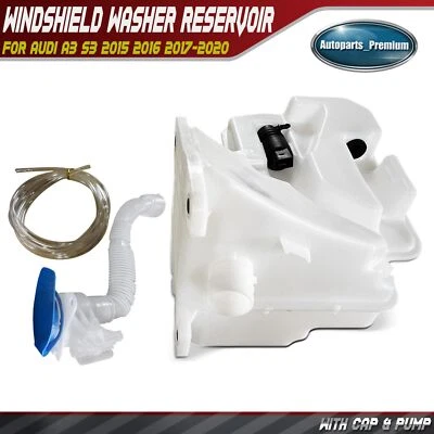 Depósito de lavadora de parabrisas con bomba y tapa de cuello de llenado para Audi A3 S3 2015-2020 Foto 1 de 4