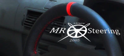 CUBIERTA DE VOLANTE DE CUERO REAL PARA NISSAN PRIMASTAR 2001-2014 + CORREA ROJA Foto 1 de 4