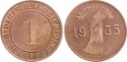  Weimar 1 Reichspfennig 1935 G  Polierte Platte