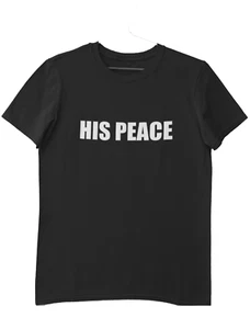 HIS PEACE Women's Unisex crew Neck basic T-shirt 3XL black - Picture 1 of 2