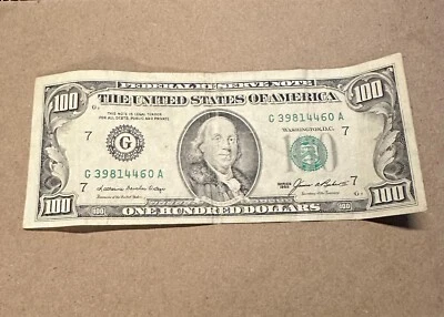 Vintage 1900's $100 One Hundred Dollar Bill Federal Reserve Note (Rare) - Image 1 of 3