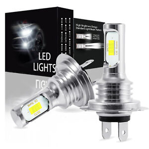 2x H7 LED Headlight Bulb Kit High Low Beam 120W 30000LM Super Bright 6500K White