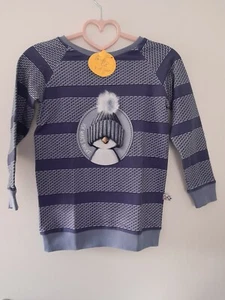 Cooler blauer Kinderpullover mit Pinguinpanel, 128,7-8 Jahre - Bild 1 von 6