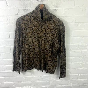 Jones New York Women's Paisley Pullover Sweater Long Sleeve Beige Brown Size 2X - Picture 1 of 5