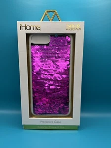 54th & Madison | iPhone 8 Plus Magenta Pink Teal Mermaid Sequin Phone Case Girly - Picture 1 of 3