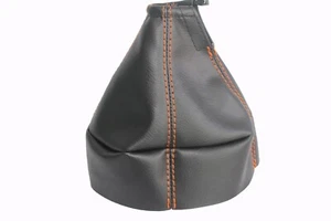 Fits Datsun 240z, 260z, 280z Real Leather Manual Shift Boot w/Orange Stitch - Imagen 1 de 5