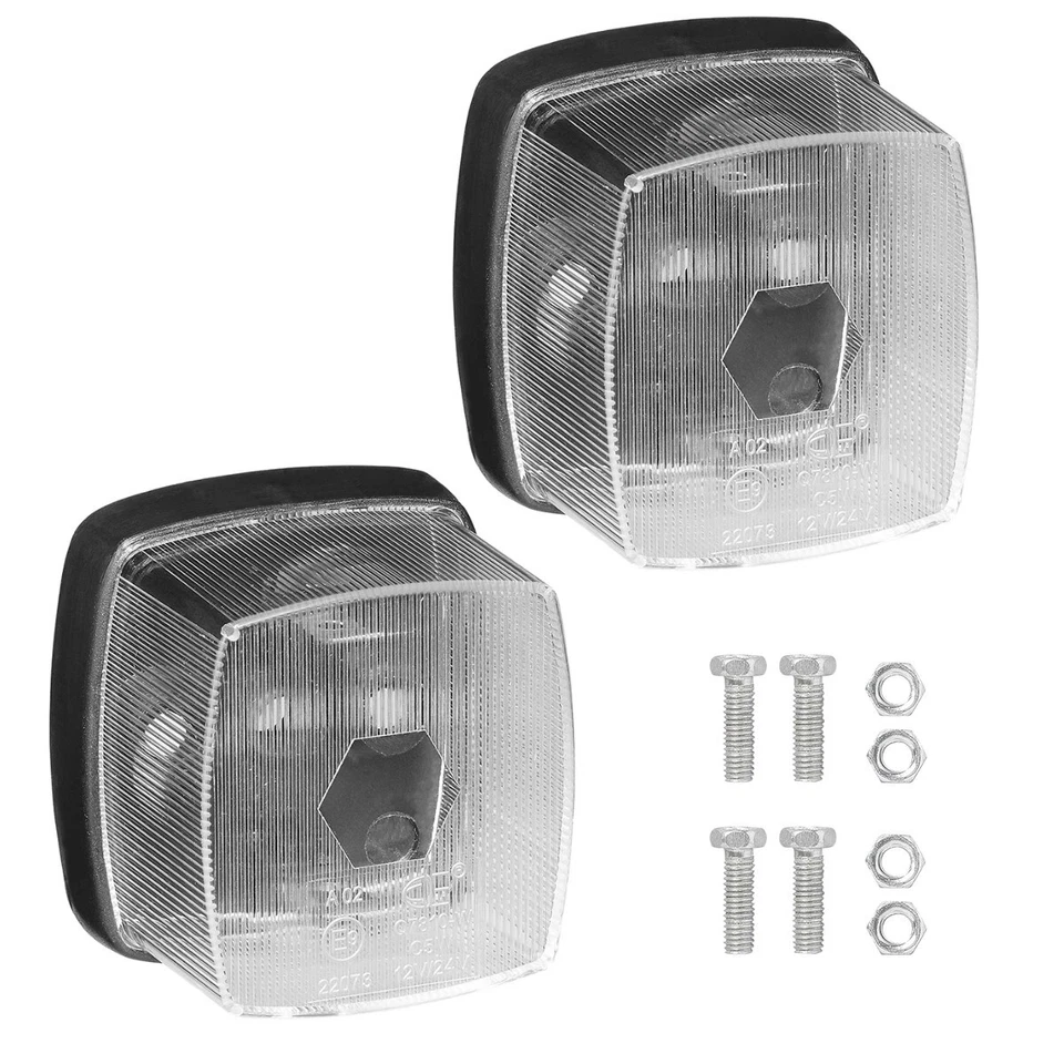 2 x Positionsleuchte 12V / 24V  Weiß Begrenzungsleuchten Anhänger Positionslicht - Bild 1 von 4