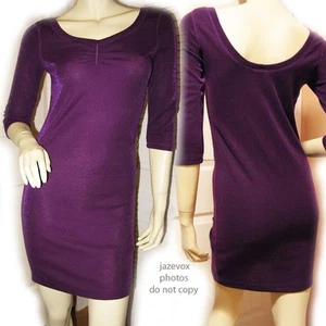 New Y2K Forever 21 Sparkly Glitter Mini Bodycon Dress Purple Clubwear Night Out - Picture 1 of 9