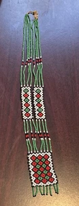 Antique Native North American Beaded Handmade Beadwork Necklace Tribal Art VtG. - Picture 1 of 8