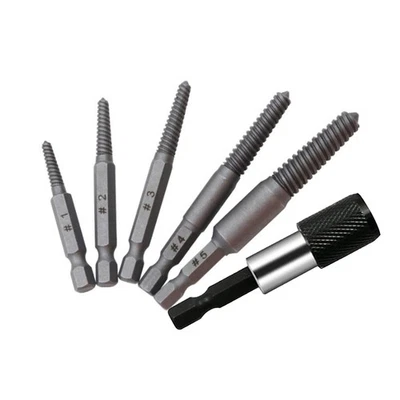 6 x Extractor de tornillo de perno prisionero 1/4 pulgada vástago hexagonal perno dañado herramienta fácil de sacar Foto 1 de 4