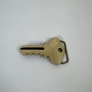 Vintage Brass Figural Key Belt Buckle 3.5 OZ - Picture 1 of 5