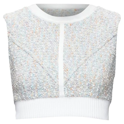 Louis Vuitton 粉彩粗花呢圆领上衣女式白色 34 码 — 第 1/4 张图片