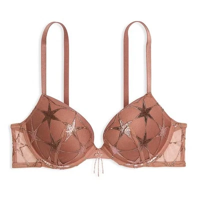 Sujetador push-up Victoria's Secret muy sexy bordado polvo de estrellas 32DD *Oro rosa* NUEVO Foto 1 de 4