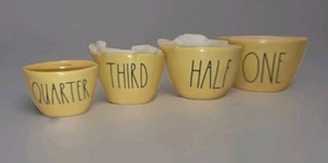 Rae Dunn Yellow Measuring Cup Set 4 Pieces Pre Owned EUC - Picture 1 of 8