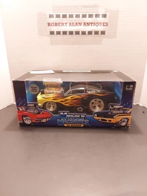 '66 MUSTANG BLACK FLAME 1:18 SCALE MUSCLE MACHINES REAL STEEL BRAIDED FUEL LINES - Image 1 of 4