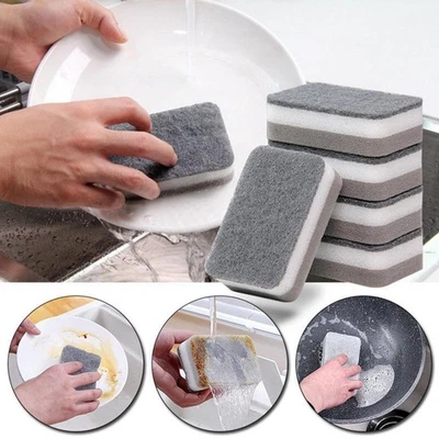 NEW 1Pc Dish Sponge For Heavy Duty Scrub Sponges ual-Sided Sponge Kitchen
