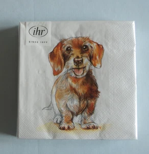 20 Servietten Dackel FRITZ Hunde Tiere 1 Packung OVP Motivservietten IHR - Picture 1 of 2
