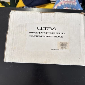 Ultra 600 Watt ATX Power Supply Titanium Black Clear Side Dual 80mm LED Fans New - Picture 1 of 3