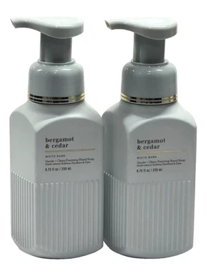 NEW 2 BATH & BODY WORKS WHITE BARN BERGAMOT & CEDAR FOAMING HAND SOAP 8.75 FL OZ - Image 1 of 3