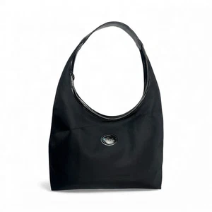 Longchamp Nylon schwarz Pferdemuster selten Schultertasche Handtasche - Bild 1 von 12