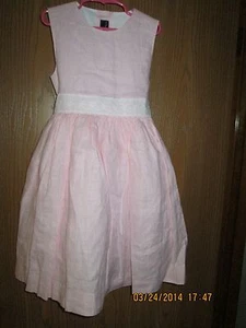 Oscar de la Renta Pink Linen Sleeveless Dress 6Y - Picture 1 of 5