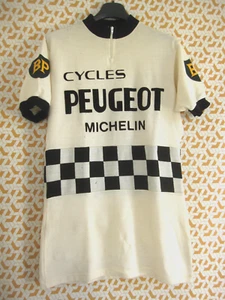 Maillot Cycliste Peugeot BP Acrylique Burdigala 70'S vintage Michelin - 2 / S - Bild 1 von 10