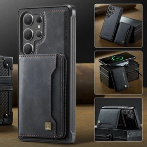 Portafoglio AutSpace Luxury Staccabile 2 in 1 Custodia in Pelle PU Porta Carte Slot Cover - Foto 1 di 49