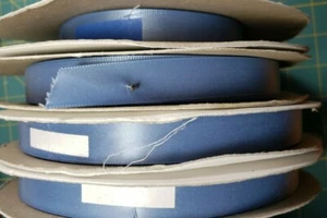 Single Face Nylon Polyester Ribbon Crafts 5/8" 4 rolls Antique Blue - Picture 1 of 4