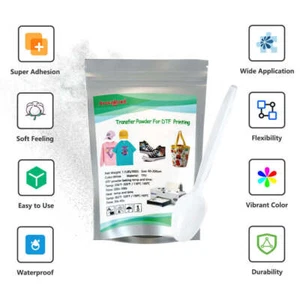 PUNEHOD 500g DTF Powder-White Adhesive Digital Transfer Hot Melt for Fabric - Picture 1 of 7