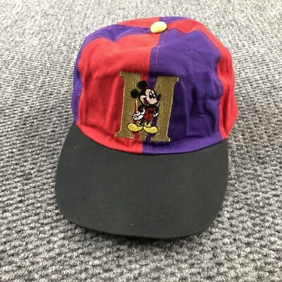 De colección Años 90 Disney Mickey Mouse Molinete Bloque de Color Sombrero Gorra Aprunch Elastizada Espalda Foto 1 de 4