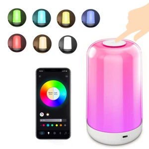 Smart Touch Control Table Lamp BT LED Night Light 7 Color Changing P5N6 - Picture 1 of 11