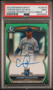 2023 bowman draft carson roccaforte autograph green /99 PSA 9 - Picture 1 of 2