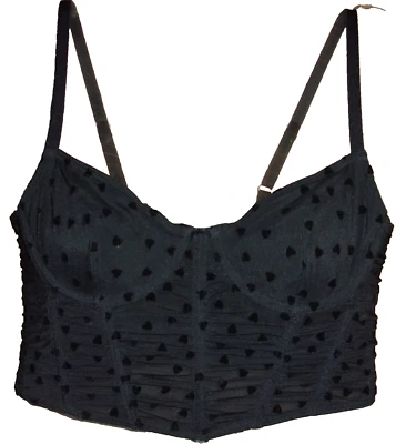 Bustier Gilly Hicks Malla Patrón Corazón Negro Talla: XX-Pequeño Nuevo con Etiquetas Foto 1 de 3