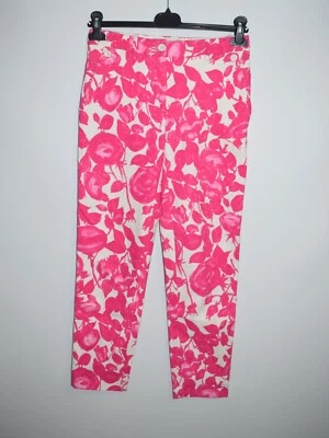 Pantalones chinos Dolce & Gabbana D&G florales rosa blanco algodón para mujer talla 38 IT Foto 1 de 4