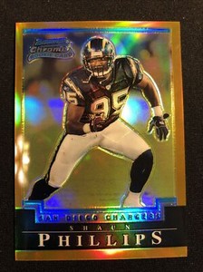 2004 Bowman Chrome Shaun Phillips Rc 1/1 GOLD refractor #155 rc 50/50 Chargers