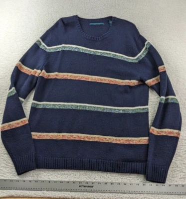 Perry Ellis Sweater Men's L Wool Blend Blue Striped - Image 1 of 4