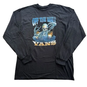 Vans Off The Wall Skeleton XL TShirt Skull Black Long Sleeve Demon Graphic Adult - Picture 1 of 6
