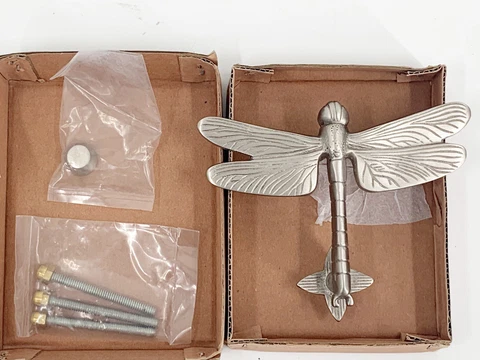 Signature Hardware 266274 Dragonfly Door Knocker 5" x 6-1/8"  In Brushed Nickel Cover