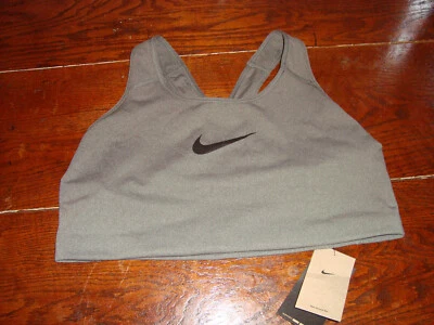 Sutiã Nike Swoosh cinza treinamento suporte médio tamanho 2x novo com etiquetas! - Imagem 1 de 4